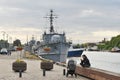 Old warship boat at Port of Liepaja