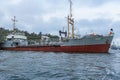 Old warship of the Russian Navy in the port of Sevastopol