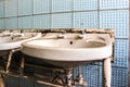 Old wash basin in the bathroom Royalty Free Stock Photo