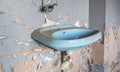 Old washbasin in the bathroom Royalty Free Stock Photo