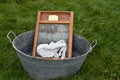 Old washtub and washboard Royalty Free Stock Photo