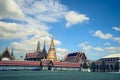 Old Wat Phra Kaew Temple of the Emerald Buddha and blue sky Bangkok,Thailand Royalty Free Stock Photo