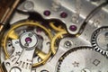 Old watch gears very close up Royalty Free Stock Photo