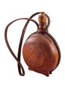 Old water bottle made of dark wood - cutura