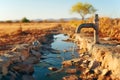 Old water faucet. Drought concept Royalty Free Stock Photo