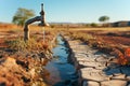 Old water faucet. Drought concept Royalty Free Stock Photo