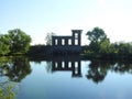 Old water regulating station near chanel, Lithuania