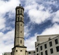 Old water tower in Braunschweig with the modern new building of a new hotel in the foreground Royalty Free Stock Photo