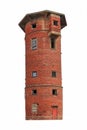 Old water tower made of red brick isolate on a white background Royalty Free Stock Photo