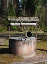 Old water well with bucket. Royalty Free Stock Photo