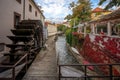 Old Water Wheel at Certovka Canal known as Prague Little Venice - Prague, Czech Republic Royalty Free Stock Photo