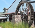 Old water wheel originally used in a leather business