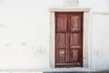 Old waterfront house door Mykonos Town Greece