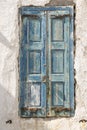 Old waterfront house shutter Mykonos Town Greece