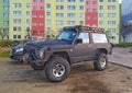 Old 4 WD Nissan Patrol with desert snorkel