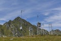 Old weather station in the top of the mountains. against cloudy sky Royalty Free Stock Photo