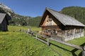 Old and weathered alpine hut Royalty Free Stock Photo