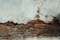 Old weathered brick wall fragment. Royalty Free Stock Photo