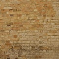 Old weathered brick wall, sepia Royalty Free Stock Photo