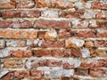 Old weathered brick wall texture.