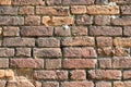 Old weathered Broken Brick wall fragment Royalty Free Stock Photo