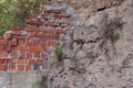Old weathered broken brick wall Royalty Free Stock Photo