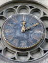 Old weathered church tower clock Royalty Free Stock Photo