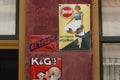 Vintage company signs of Persil, De Leeuw and K&G`s