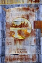 Old Weathered Corrugated Metal Sign Rusted