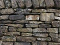 Old farm fence made of flat stones