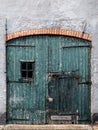 Old and weathered garage door in The Netherlands Royalty Free Stock Photo