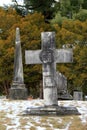 Old, weathered gravestones in historic North Caldwell Cemetery,Lake George,New York,2016