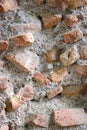 Old, weathered and jumbled bricks and mortar in Rome, Italy Royalty Free Stock Photo
