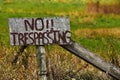 Old Weathered No Trespassing Sign