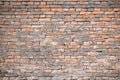 Old weathered orange brick wall texture