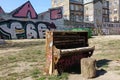 Old weathered piano in the back streets of Norrebro, Copenhagen, Denmark