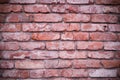 Old weathered brick wall texture, background. vignette, exterior Royalty Free Stock Photo