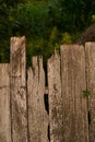 Old weathered timbered country fence, farmland details Royalty Free Stock Photo