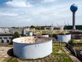 Old weathered water treatment facility of a large closed industrial plant