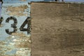 Old weathered wood background with number 34