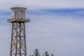 Old weathered wood beam water tower