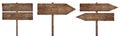 Old weathered wood signs, arrows and signposts