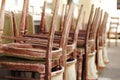 Piled up chairs Royalty Free Stock Photo