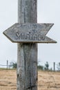 Old signpost on the `Camino Primitivo`, the pilgrimage route to Santiago de Compostela in Spain Royalty Free Stock Photo