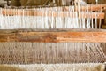 Old weaving loom in spanish mission Royalty Free Stock Photo