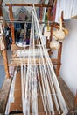 A old weaving loom used to make lace