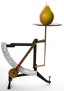 Old Weight Scale with a Pear Royalty Free Stock Photo