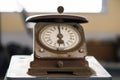 old weight sitting on a scale, with the number showing that it has been surpassed Royalty Free Stock Photo