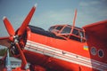 Old well-groomed biplane of Soviet-made Royalty Free Stock Photo