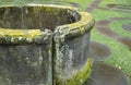 An old well in the middle of the reconstructed labyrinth